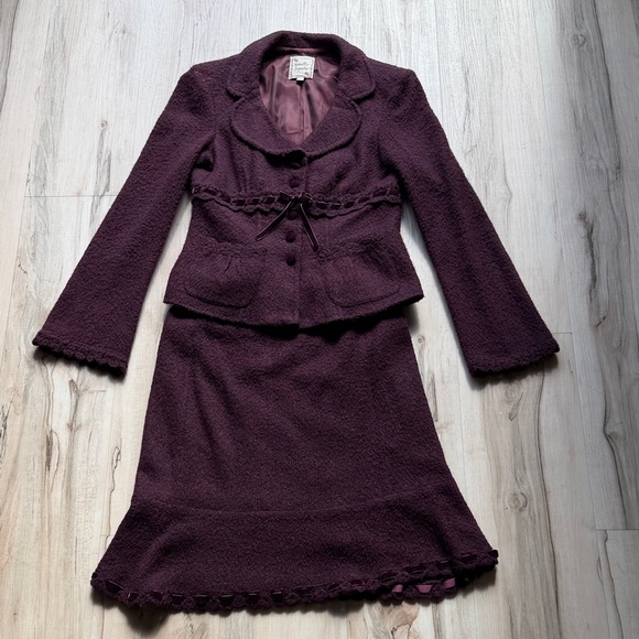 Nanette Lepore Jackets & Blazers - Nanette Lepore Plum soft Sweater suit Set